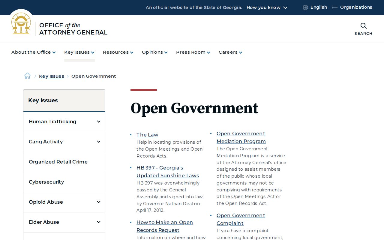 Georgia public access law for Cook County sex offender registry records