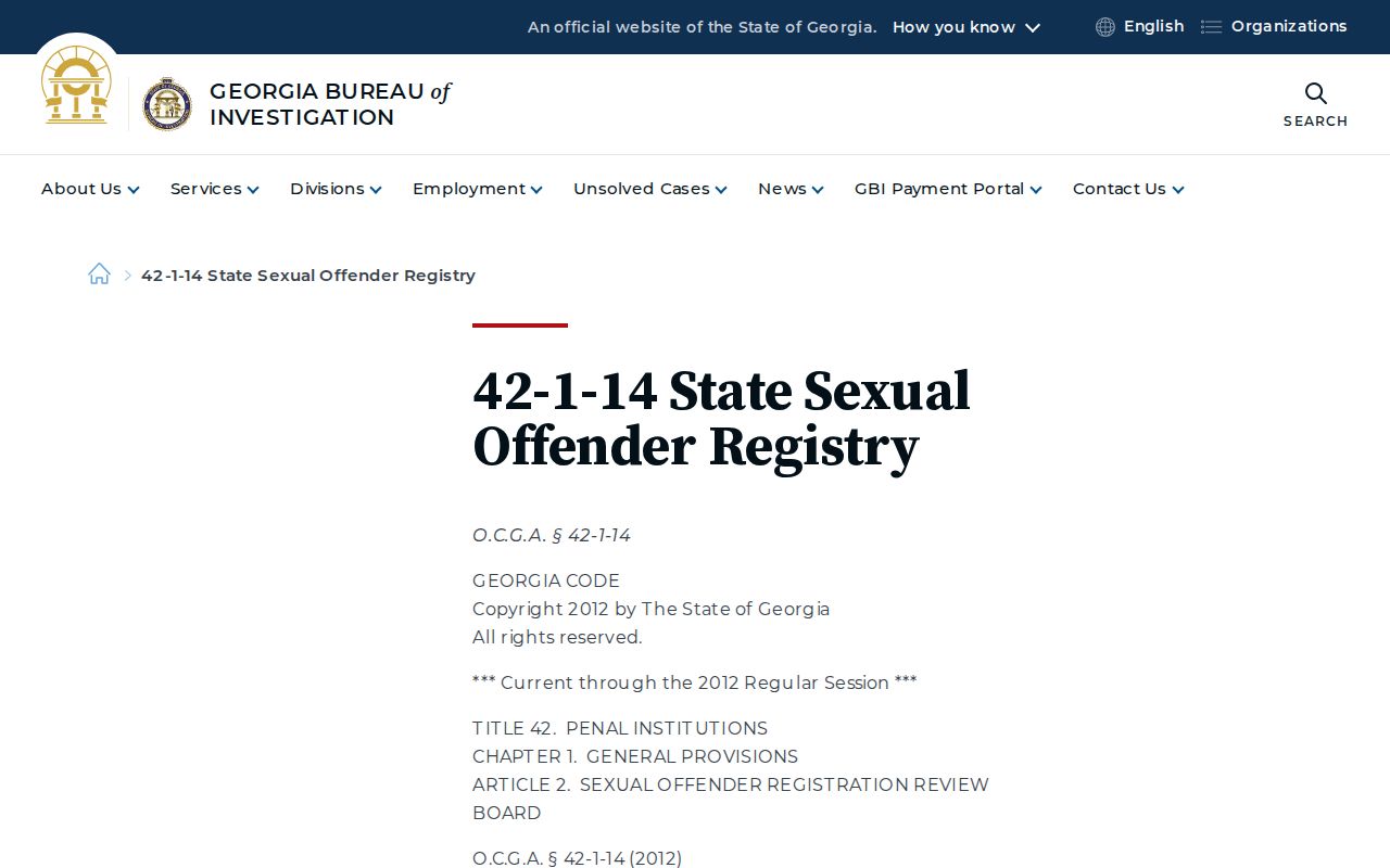 Cook County sex offender registry update information from GBI