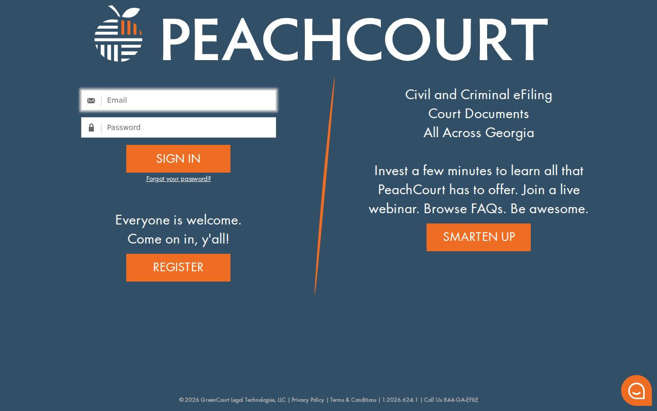 PeachCourt access page for Cook County criminal court case records